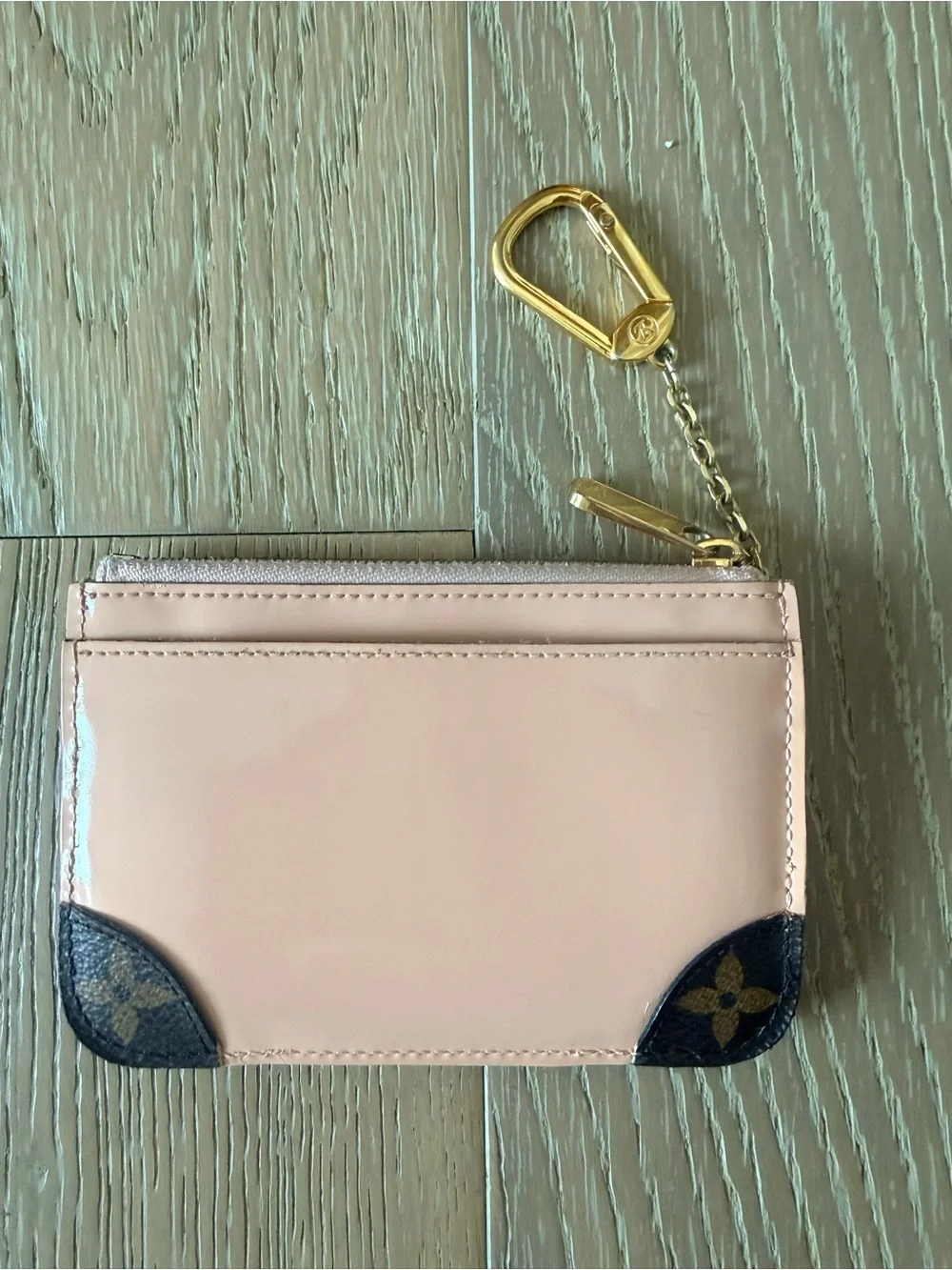 Louis Vuitton Pink Leather Card & Key Holder with Gold Hardware